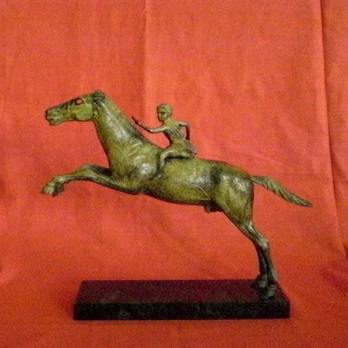 ΚΩΔ.BR104b Άγαλμα Tζόκεϊ αντίγραφο με μαρμάρινη βάση (Μπρούτζινο) Ύψος: 32cm